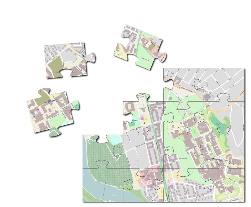 Kartpuslespillet Illustrasjon av kartpuslespillet